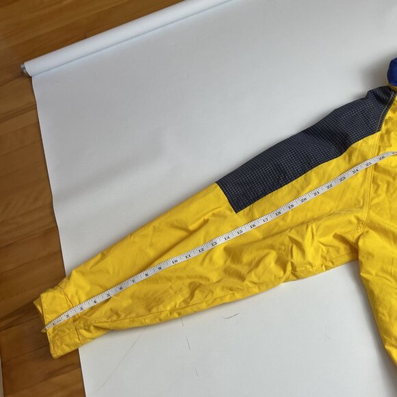 VTG Tommy Hilfiger Hooded Tactical Windbreaker Yellow Rain Jacket Men’s Size M - Picture 12 of 16
